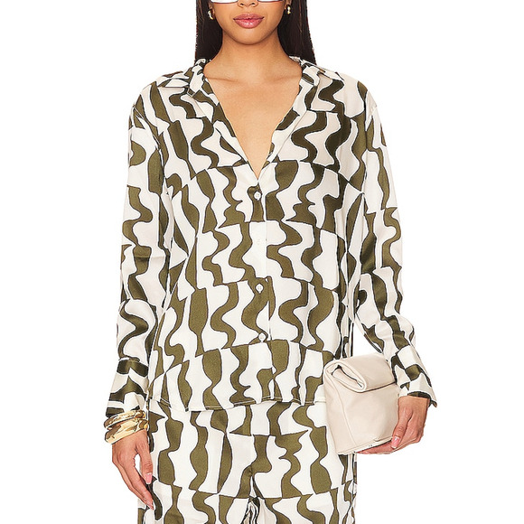 Rails 'Ledger' Green Polyester Top Size M - Picture 1 of 4